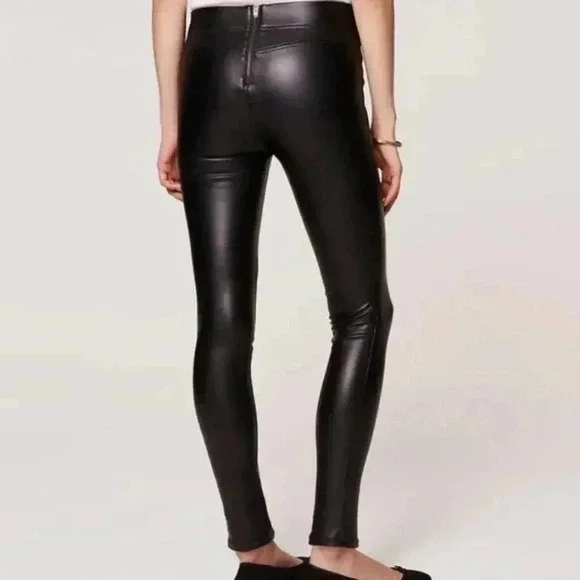 LOFT New Faux Leather Bi Stretch Leggings Black Size 8 Medium - Picture 4 of 14